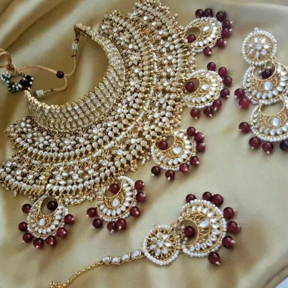 Bollywood Indian Kundan Bridal Jewelry Set
